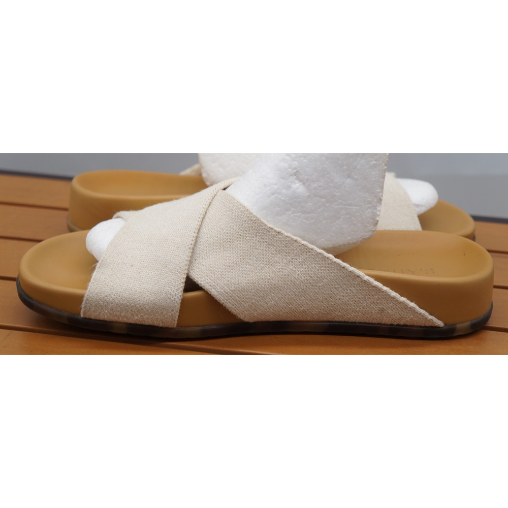 Rothy's The Weekend Slide Hemp Oat Cream Cross Strap Sandal Size 8 - Picture 5 of 10